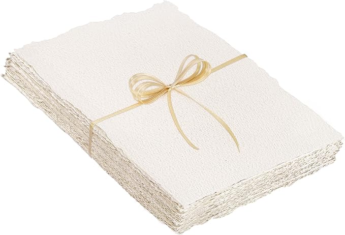 25 Sheets Watercolor Paper 9X 12, 300 GSM Deckled Edge Paper Rough/Textured by Prudiut