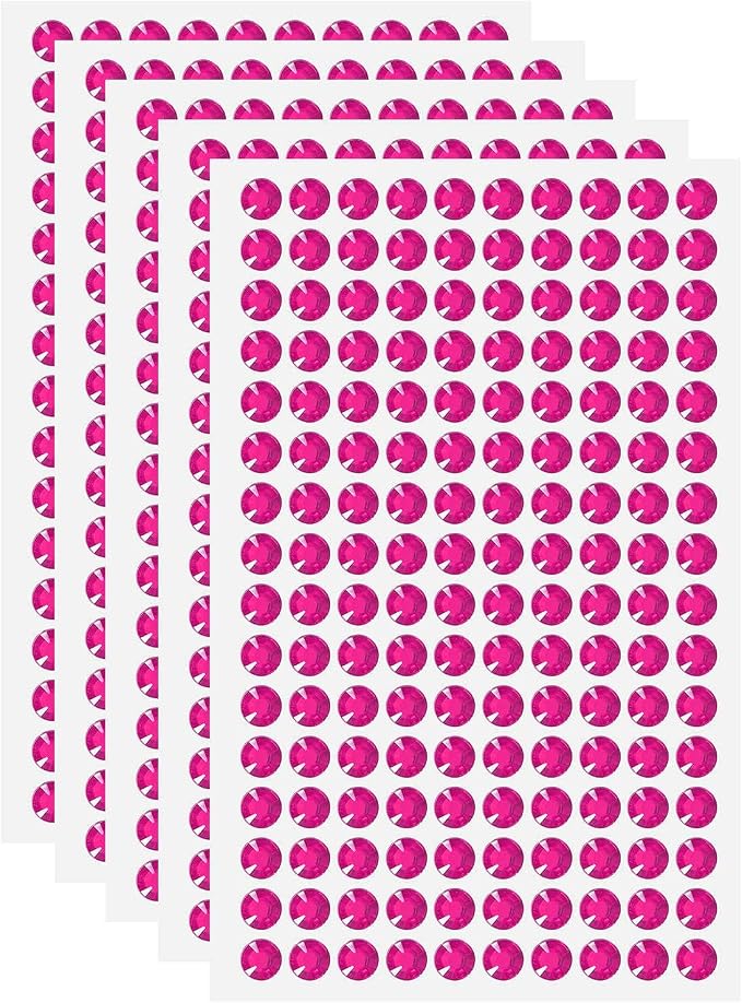 HARFINGTON 5 Sheet/800pcs Rhinestone Adhesive Stickers Self Adhesive Acrylic by HARFINGTON