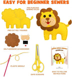 CiyvoLyeen Kids Sewing Kit Crafts – DIY Safari Jungle Animals Felt Plush - Image 4