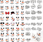 80pcs Snowman Face Stickers for Crafts Christmas Word Sticker Xmas Winter by Huahui