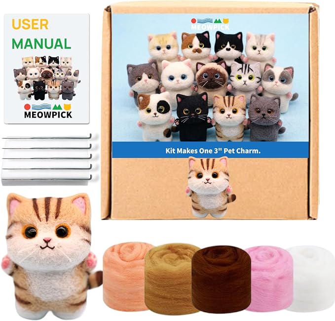 MeowPick Needle Felting Kit, Wool Felting Kit by MEOWPICK