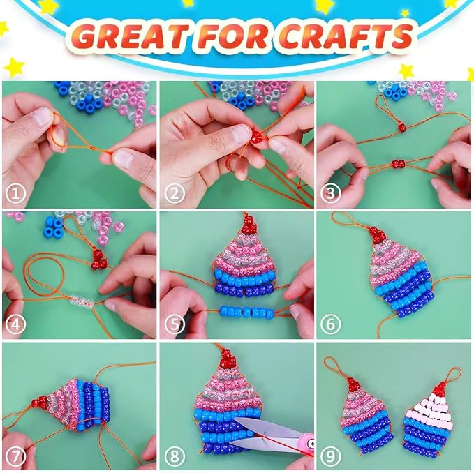 IOOLEEM 4000pcs White Pony Beads, Beads - Image 3