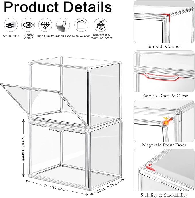 DILIBRA 4 Packs Clear Plastic Handbag Storage Organizer - Image 2