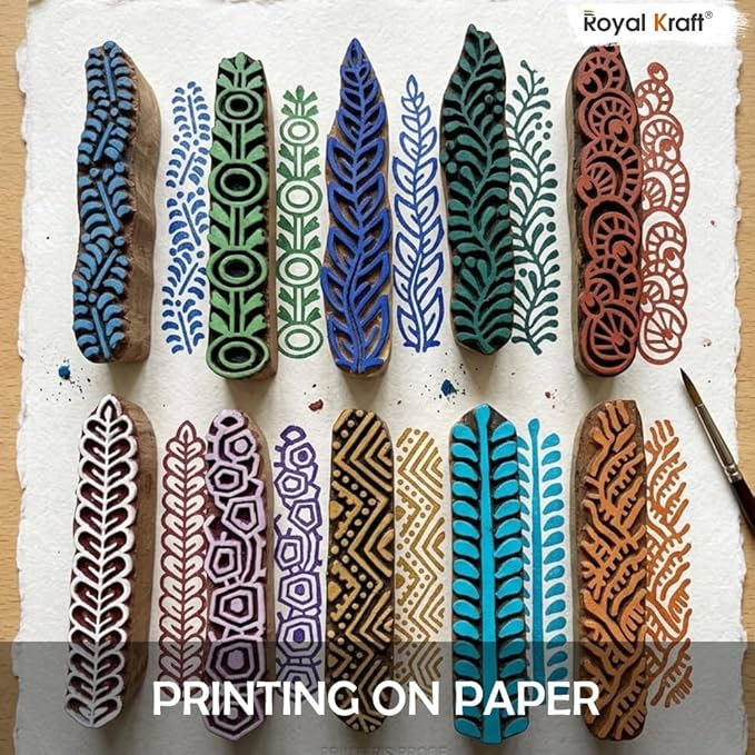 Mehndi Print Blocks Stylish Border Pattern Wooden Stamps Htag2156 - Image 3
