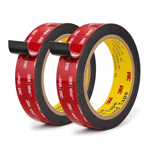 3M 5925 Double Sided Tape, 1 in x 16.4 ft Heavy Duty Foam Tape, 2 Pack | 0.025 by Rvhouse
