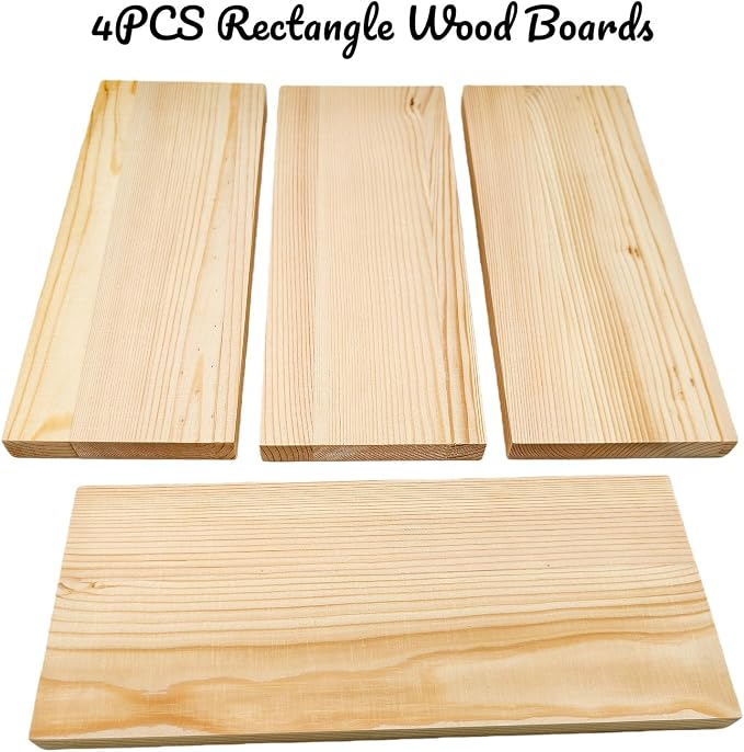 4PCS Rectangle Wood Boards Unfinished Wood Blocks - Image 2
