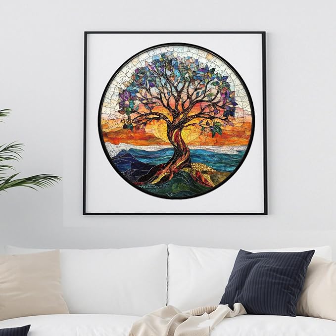 Bodhipnjoy Wooden Puzzles for Adults 500 Pieces, Stained Glass Tree of Life - Image 8