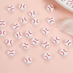 100pcs Baseball Spacer Loose Beads Sports Ball Polymer Clay Beads DIY Jewelry - Image 2