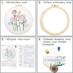 Easy Flower Embroidery Kits for Beginners Adults, Minimalism Embroidery Starter - Image 6