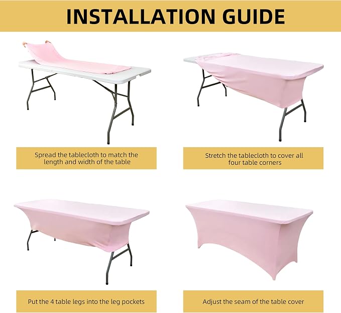 2-Pack 8ft Spandex Table Covers - Image 5