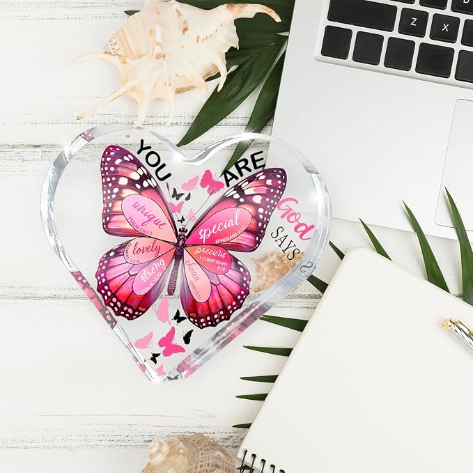 Christian Gifts for Women, 4 Inch Butterfly Acrylic Keepsake, Inspirational - Image 6