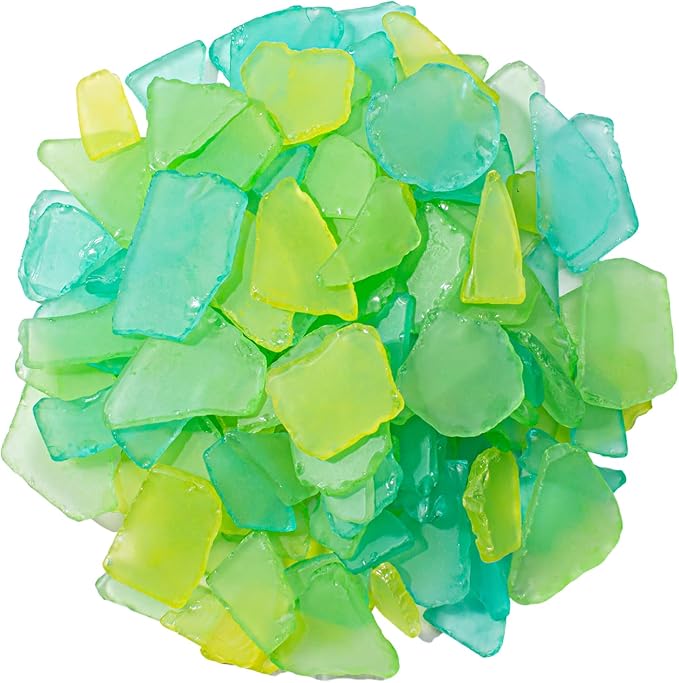Keedolla Sea Glass for Crafts - 10 OZ Flat Frosted Seaglass Pieces Crushed for by Keedolla