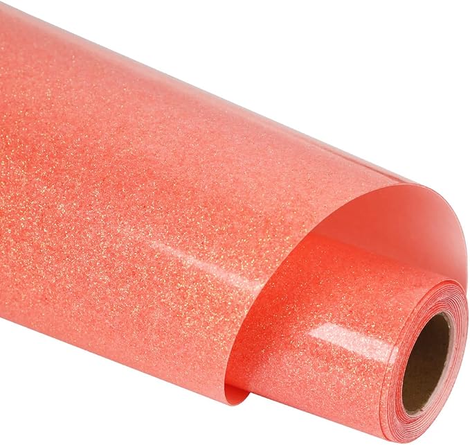 guangyintong Heat Transfer Vinyl Glow Glitter Orange Red HTV Rolls, Glitter HTV by guangyintong