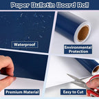 Qyeahkj 17.7in x 20ft Bulletin Board Paper Roll Bulletin Board Background Paper - Image 3