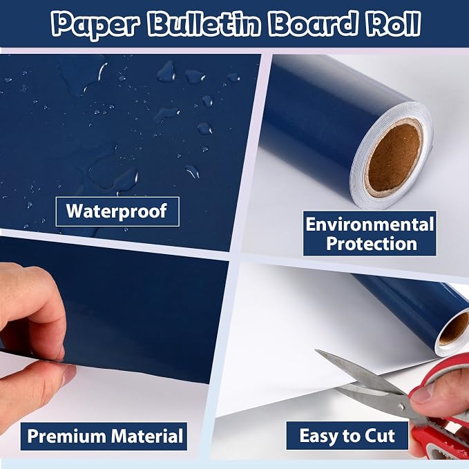 Qyeahkj 17.7in x 20ft Bulletin Board Paper Roll Bulletin Board Background Paper - Image 3