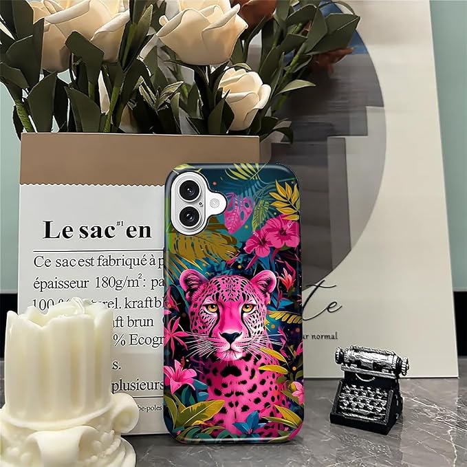 ZHEGAILIAN Case for iPhone 16, Panther Leopard Flower Durable Shockproof - Image 7