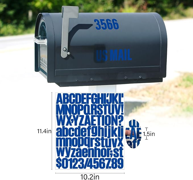 Letter Stickers, Mailbox Numbers, 1.5 Inch Waterproof Vinyl Alphabet | 1 - Image 2