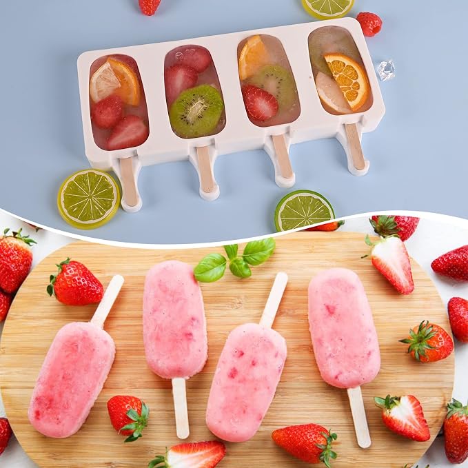 Sakolla 3 Pack 4 Cavity Popsicle Silicone Molds - Image 5