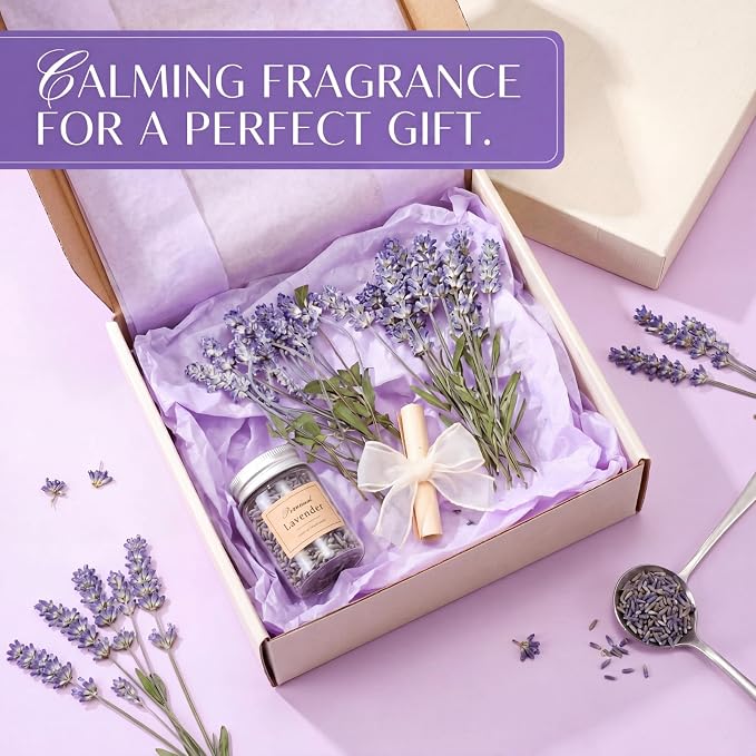 Wavwavw 50 Pcs Pressed Dried Lavender Flowers Stems Natural Preserved Real - Image 4