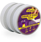 ATack Clear Double-Sided Tape, 1 Inch x 20 Yards, Tear by Hand, Wall Safe Heavy by ATack