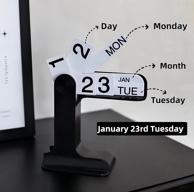 Perpetual Calendar, Standing Flip Calendar, Aesthetic Reusable Daily Page - Image 4