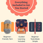 Absolute Beginner Crochet Kit for Adults, Level 1 Starter Kit - Image 4