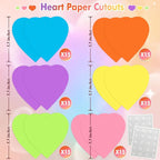 90 Pieces Heart Cutouts Paper Hearts Heart Shape Cards 5.5 Inches Large - Image 2