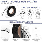 Double Sided Foam Tape for Crafts 0.4 X 0.5 in Pre Cut Double Sided Foam - Image 3