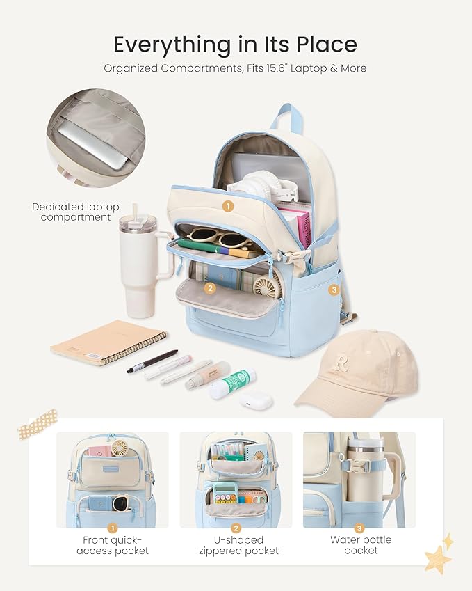 LOVEVOOK School Backpack for Teen Girls & College Students, Large Capacity - Image 2