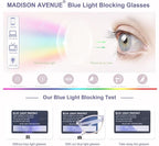 Madison Avenue Blue Light Blocking Glasses Anti Eyestrain UV Glare Blue Light - Image 4