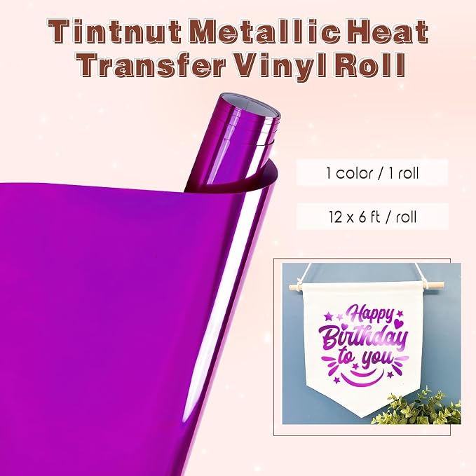 Tintnut Lucid Purple Holographic HTV Vinyl Roll, easy cut & weed, stretch - Image 2