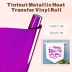 Tintnut Lucid Purple Holographic HTV Vinyl Roll, easy cut & weed, stretch - Image 2