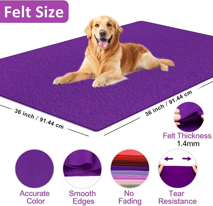Purple Fabric Sheet 36" X 36", 1.4mm Thick Large Soft Durable Flexible Craft - Image 2
