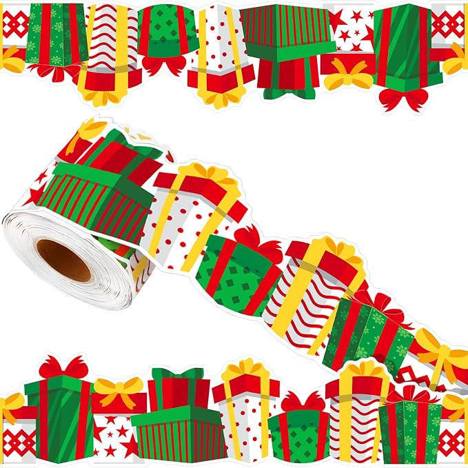 69 Feet Christmas Gift Box Border Red Green Bulletin Board Border Trim by Unknown