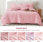 MUXHOMO 7 Pieces King Comforter Set, Seersucker Bed in a Bag King Size - Image 5