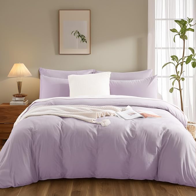 NEXHOME PRO Duvet Cover Set 100% Washed Cotton Kids Twin XL 66"x92", Organic - Image 3