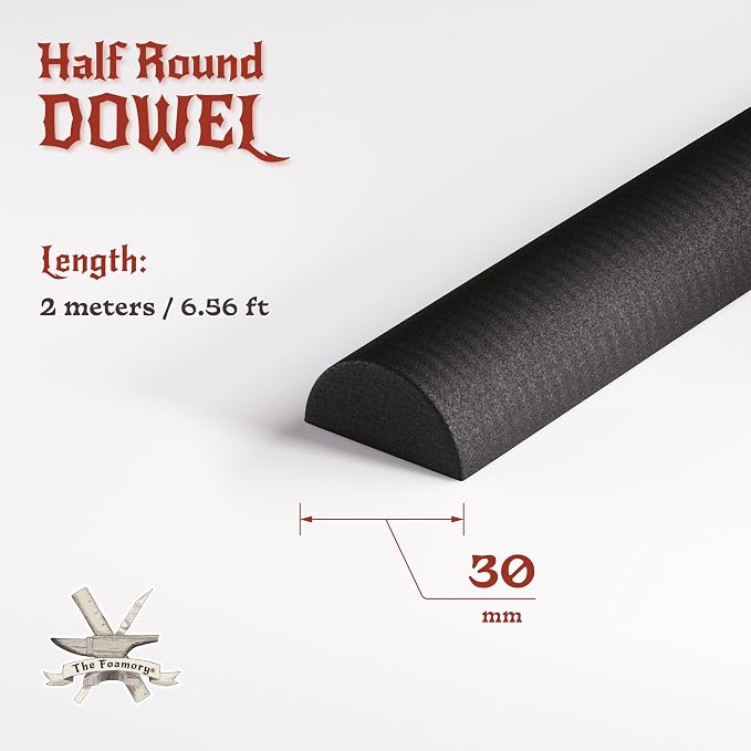The Foamory's No Waste Half Round EVA Foam Dowel. 30mm x 2M Length. High-Density - Image 2