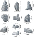 Warmtree 10 Pcs Diorama Rocks Fake Rock Miniature Stone Rock Statue - Image 2