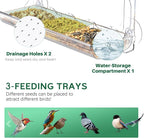 SUNALLY Window Bird Feeder for Outdoors, Transparent Birds House Outside Wild - Image 3