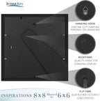 8x8 Picture Frames with 6x6 Mat, 6 Pack, Contemporary, Inspirations | These - Image 4