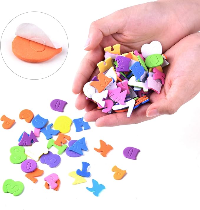 Coopay Self-Adhesive Foam Letter Alphabet Number Stickers Assorted Colors - Image 4