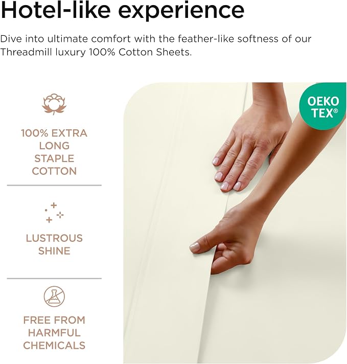 Threadmill Luxury 800 Thread Count King 100% Cotton Sheets - Image 3