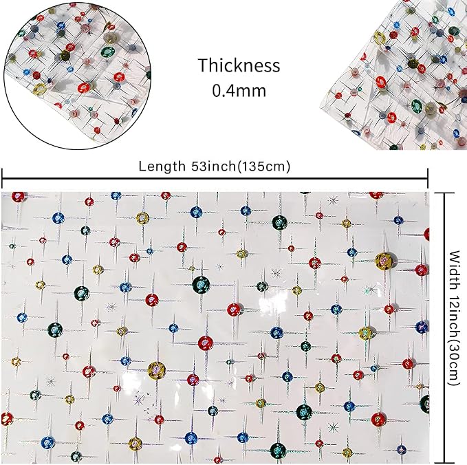 HYANG Transparent Ball PVC Super Clear Holographic Vinyl Faux Leather Sheets 1 - Image 4