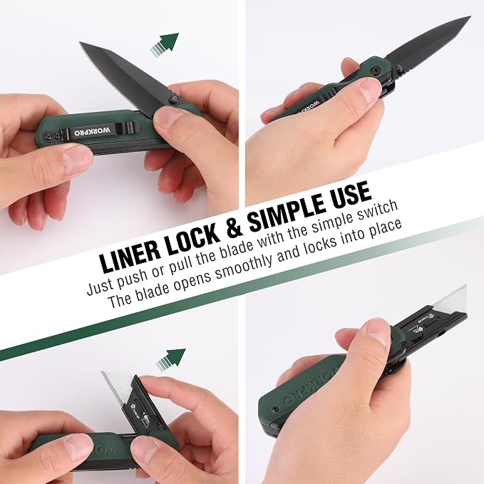 WORKPRO 2-in-1 Folding Knife/Utility Knife, Quick-Change Box Cutter - Image 6