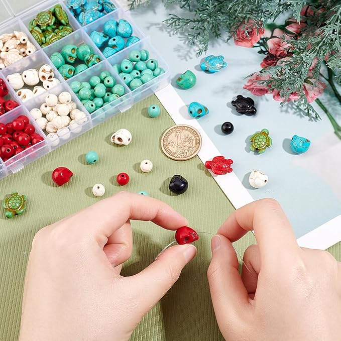 arricraft 190 Pcs Skull Gemstone Beads Kits, Including 50 Pcs Tortoise Beads - Image 3