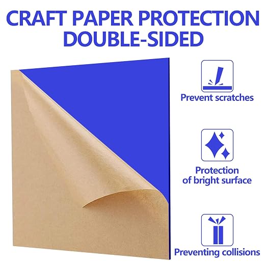 3 Pcs Blue 12 x 12 x 1/8 Inch Acrylic Sheets | Laser Cutting Plastic Plexiglass - Image 2