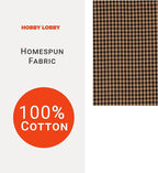 Hobby Lobby Black & Tan Homespun Check Cotton Fabric, 1 Yard | Precut Printed - Image 3