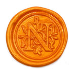 Medieval Initial Alphabet Wax Letter Seal, Brass Head Wooden Handle, - Image 2