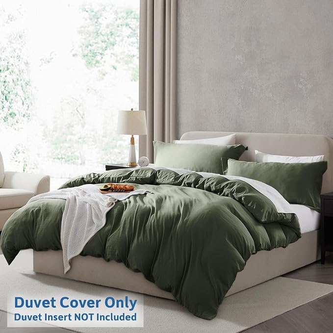 Nestl Olive Green Duvet Cover Queen Size - Image 2