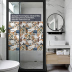 DKTIE Vintage Nature Art Tile Seamless Pattern Bathroom Window Privacy Film - Image 2
